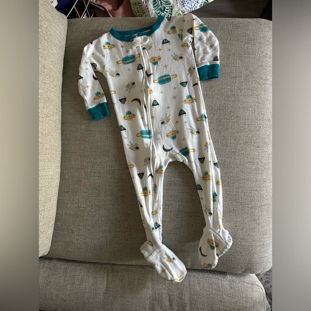 Carters space footie pjs